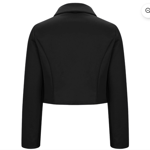 Women's casual long-sleeved jacket, solid color, modern Silver Metal Buttons - Picture 2 of 4